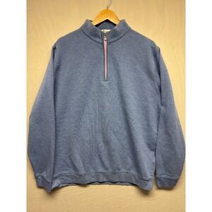 Peter Millar Sweater Men's Heather Blue 1/4 Zip Long Sleeve Golf Pullover XL
